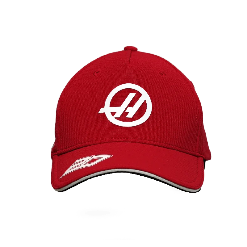 Team logo cap for loyal fan support -Haas Racing F1 2023 Kevin Magnussen Team Baseball Hat - Red