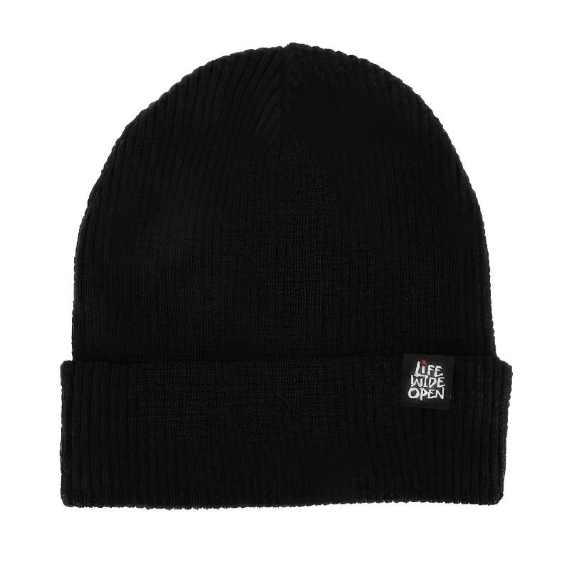 Minimal snapback cap for clean urban style -Black Waffle LWO Beanie