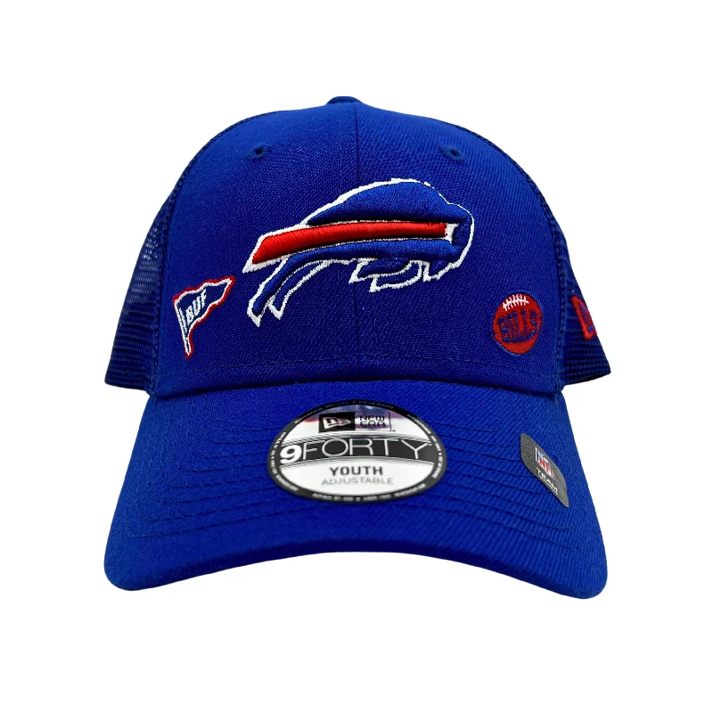 Vintage cap with distressed logo detail -Youth New Era Buffalo Bills With Patches Royal Blue Hat