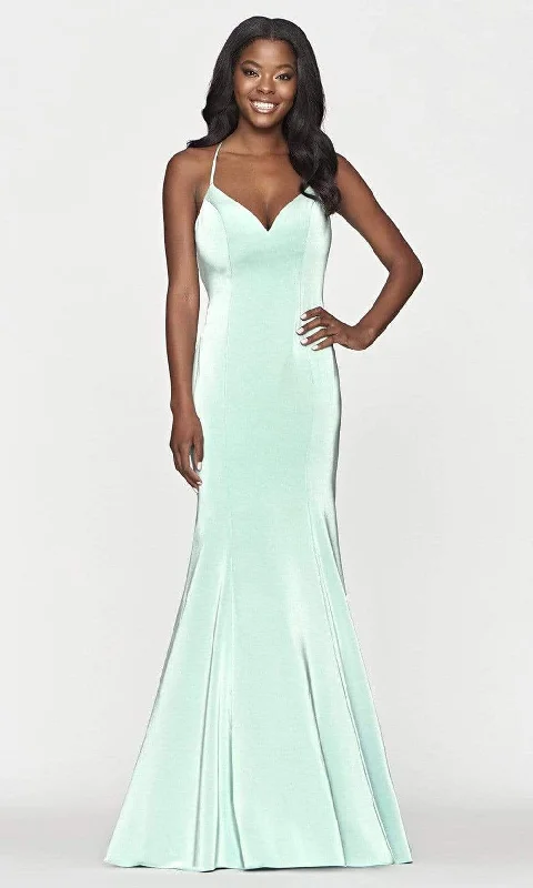 Plus size dresses for festive events shine loud -Faviana - S10659 Spaghetti Strap Mermaid Gown