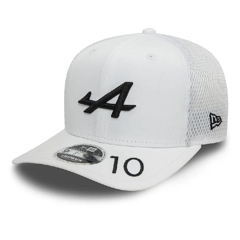 Minimal snapback cap for clean urban style -Alpine Racing F1 2024 New Era 9Fifty Pierre Gasly Team Hat - White