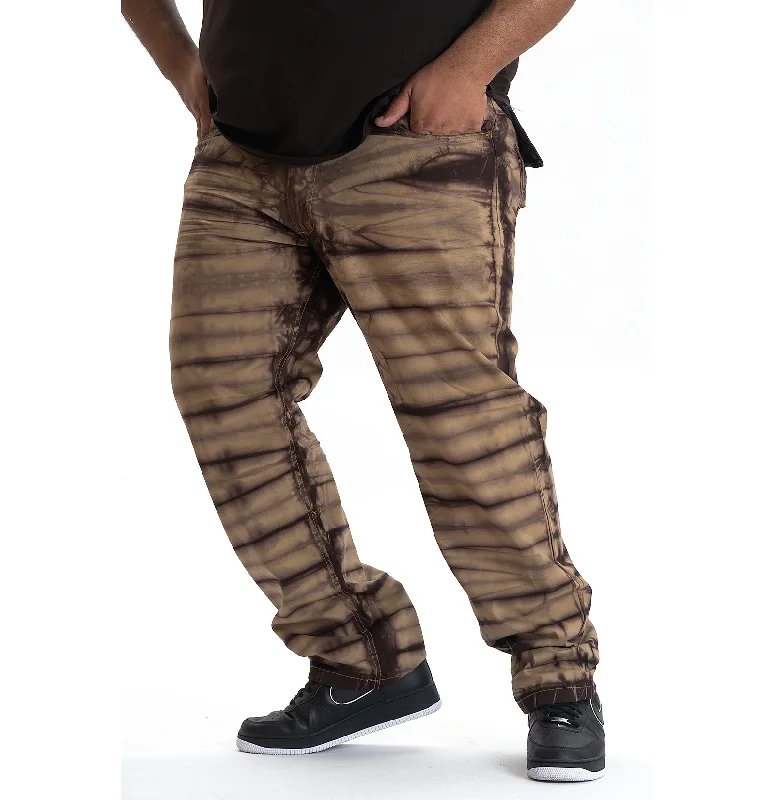 Fishing Jeans for Water -M1708 Makobi Tie-Dye Jeans - Brown