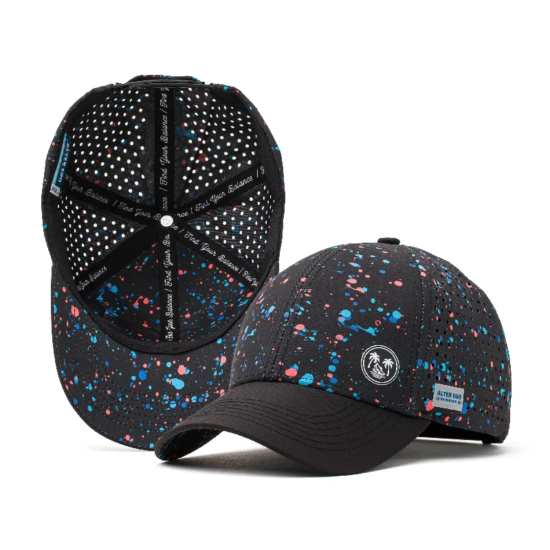 Lightweight sports cap for active workout days -Trotter Splash Paint Splatter Black