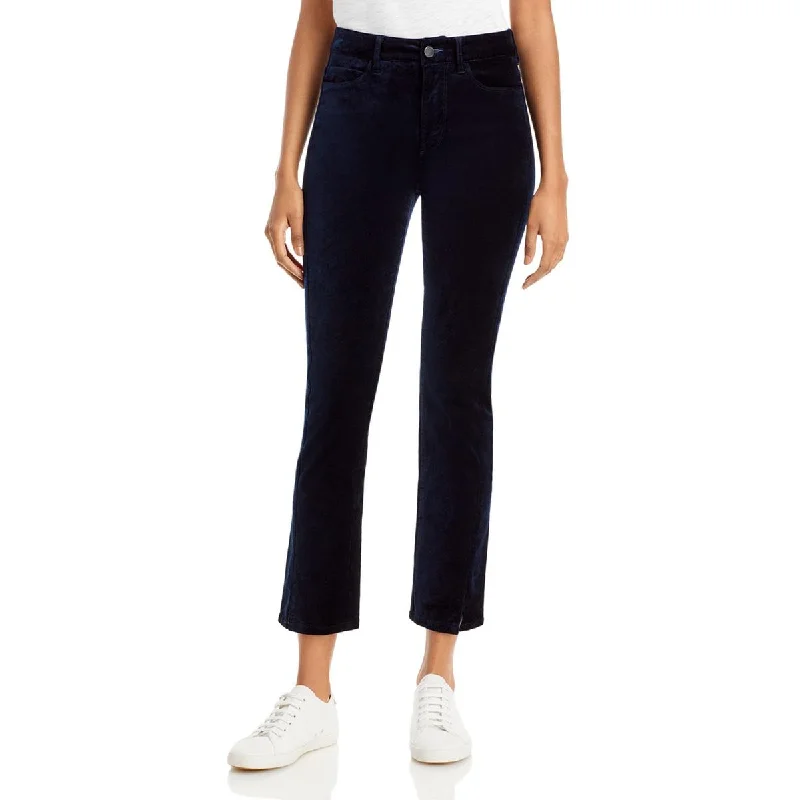 Straight Jeans for Classic Style -Paige Womens Cindy Velvet Ankle Straight Leg Jeans