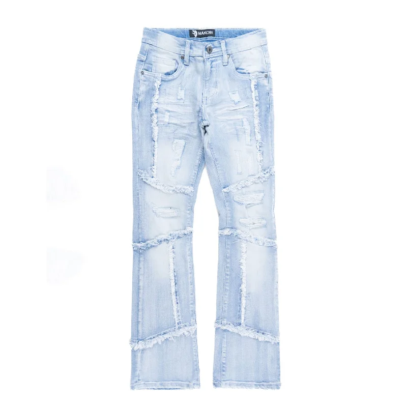 Shopping Jeans for Convenient -B1997 Gianno KIDS Stacked Jeans - Ice Wash