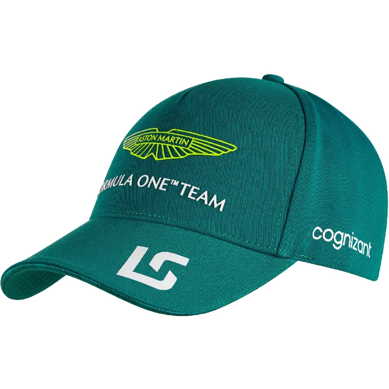 Lightweight cap for easy travel packing -Aston Martin Cognizant F1 2023 Kids Lance Stroll Team Hat- Youth Green