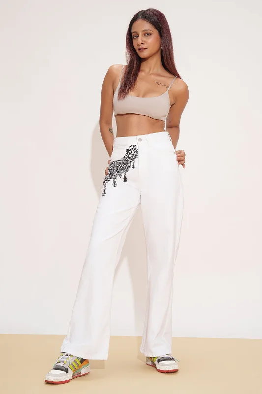 Business Jeans for Dressy -Classic Wide-Eyed Art Wide Leg Jeans