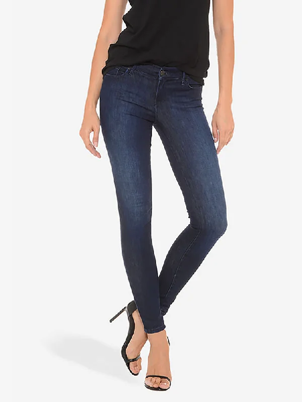 Ripped Jeans for Trendy Look -Mid Rise Skinny Grove Jeans