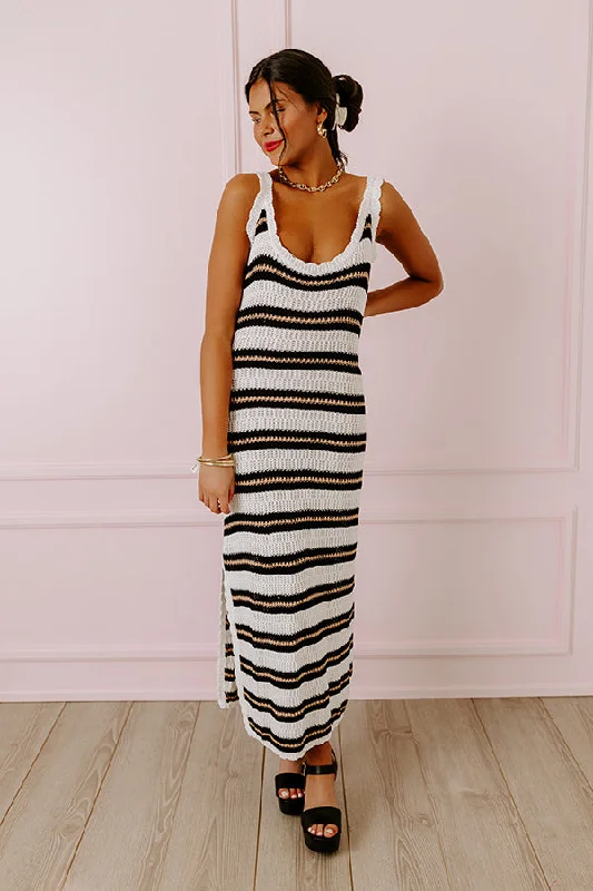 Plus size dresses featuring braided trims are artsy -Sunkissed Shores Knit Midi