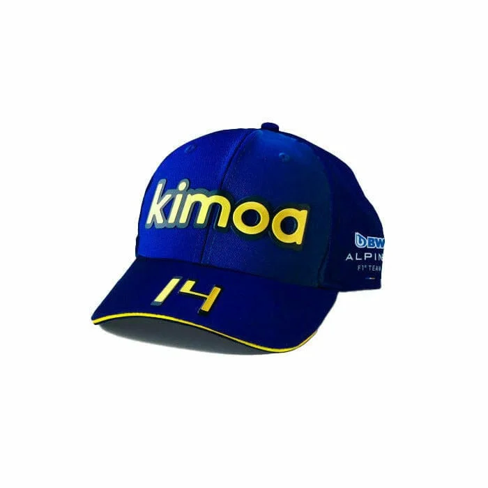 Retro cap with 80s-inspired color blocks -Alpine Racing F1 Kimoa Team Fernando Alonso Spain GP Hat - Blue