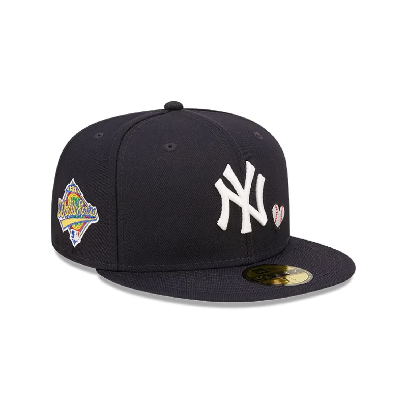 Neon trucker cap for high-visibility safety -[60243662] New York Yankees 96 WS "Team Heart" Navy 59FIFTY Mens Fitted Hat