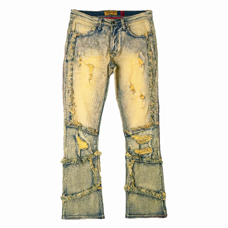 Straight Jeans for Classic Style -M1997 Gianos  Semi Stacked Jeans - Antique