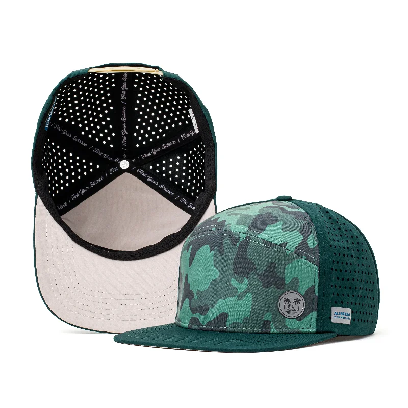 Premium leather cap for upscale casual looks -Drifter Splash Green Camo