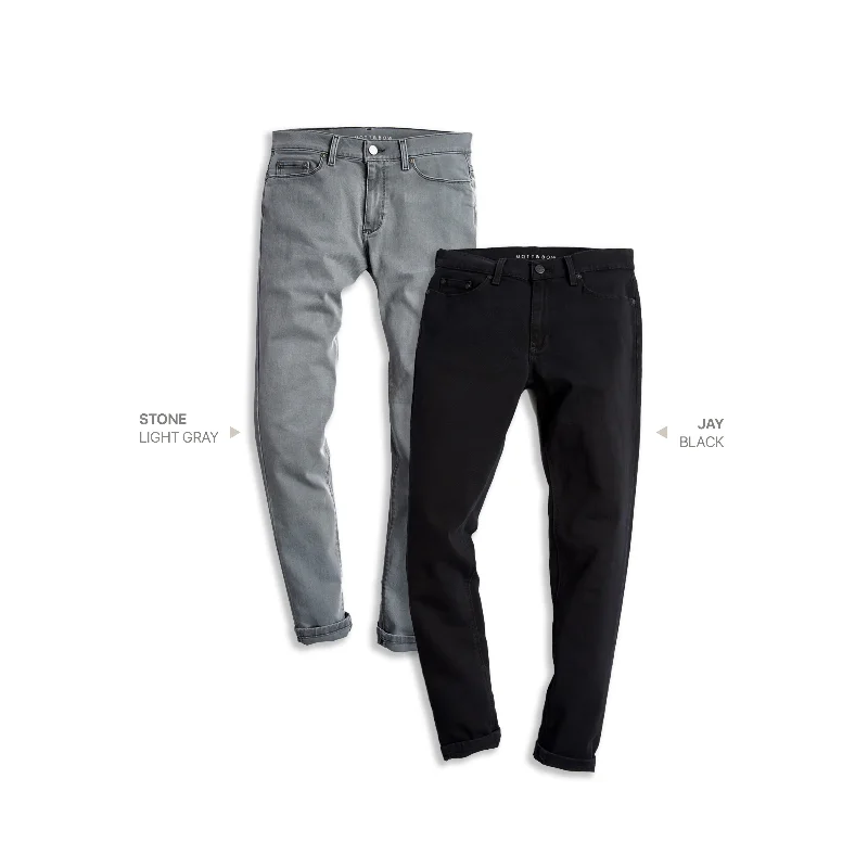 Sustainable Jeans for Eco -Straight Stone Light Gray and Straight Jay Black 2-pack Jeans