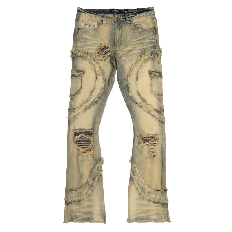 Christmas Jeans for Seasonal -F1767 Tascotto Stacked Jeans - Dirt