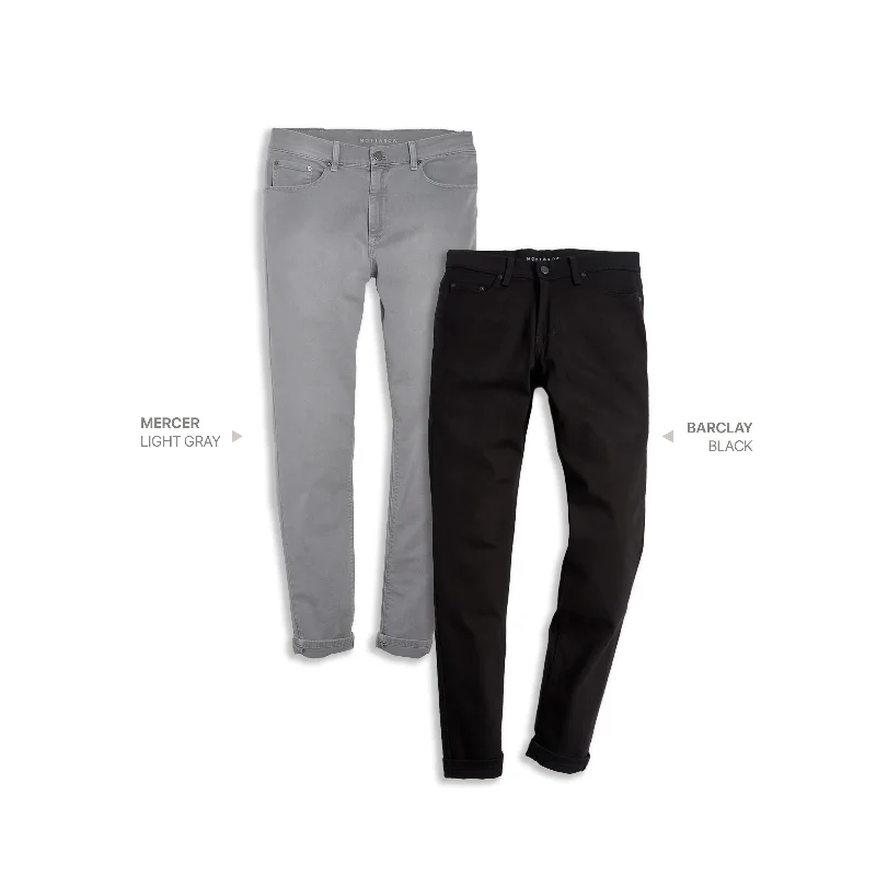 Branded Jeans for Quality -Skinny Mercer Light Gray and Skinny Barclay Black 2-pack Jeans