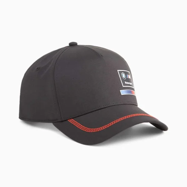 Designer trucker cap with signature brand patch -BMW "M" Motorsport Puma Garage Crew Hat - Black