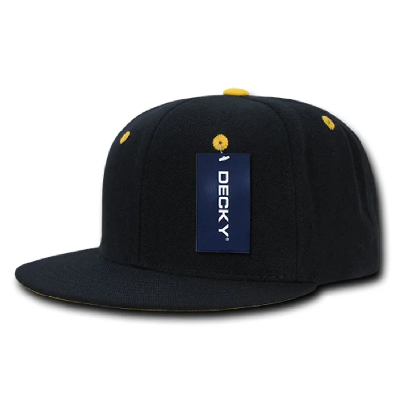 Canvas trucker cap for tough outdoor wear -Decky 1104 High Profile Accent Snapback Hats 6 Panel Baseball Caps