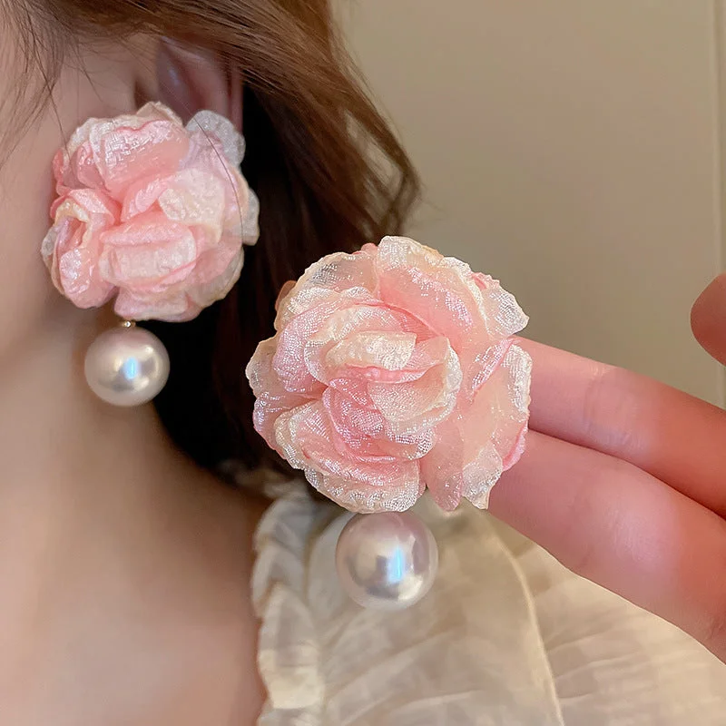 39# Silver Needle-Pink Flower Pearl