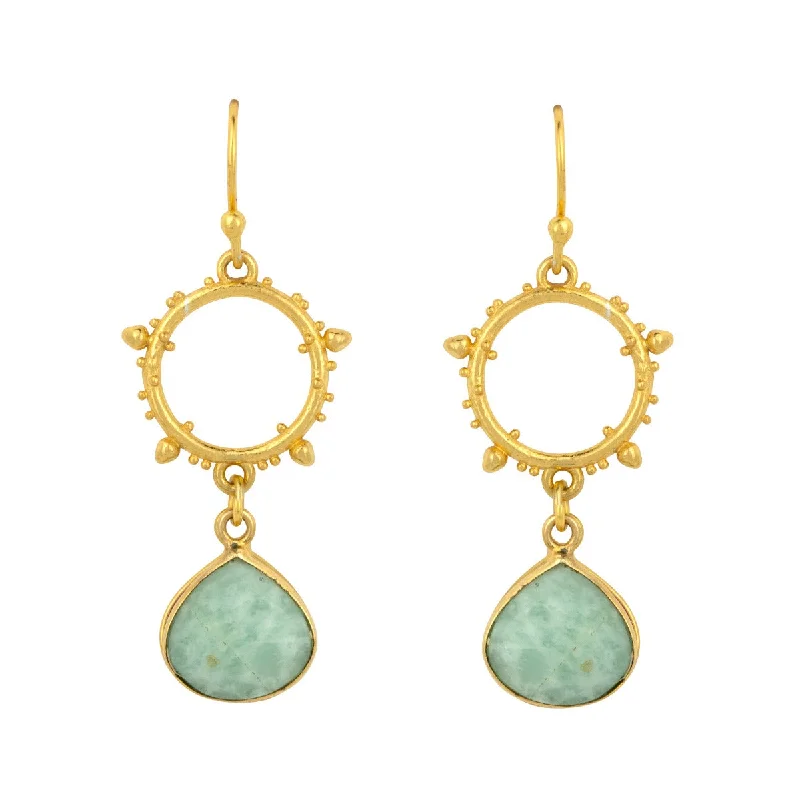 Best hoop earrings with rose gold for a romantic and warm aesthetic-Allegra Amazonite Earrings