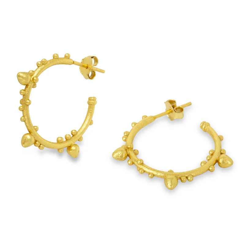 Best hoop earrings with snake chain details for a sleek and modern touch-Allegra Gold Hoop Earrings