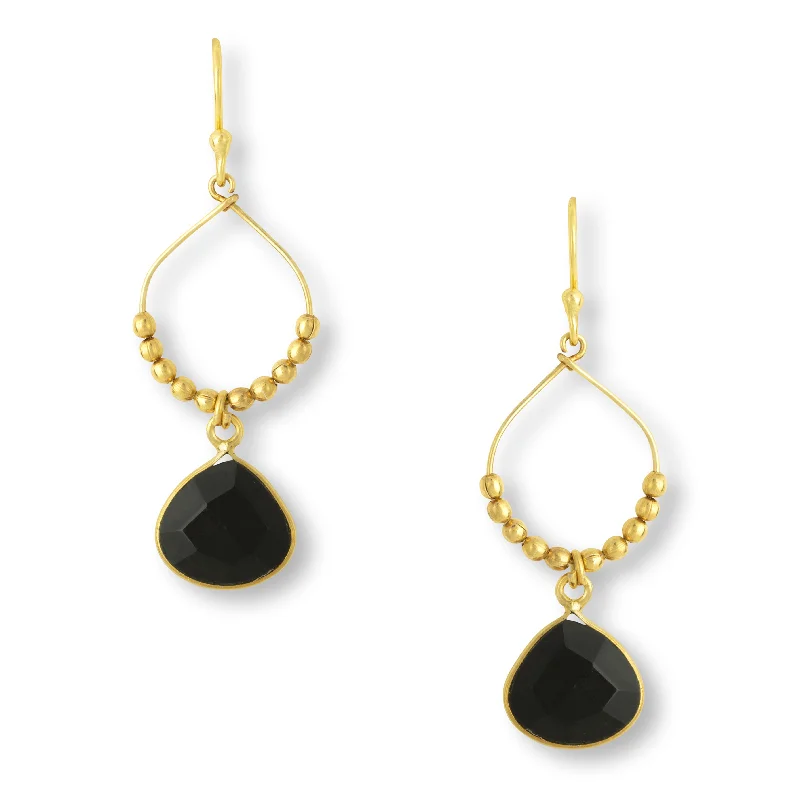 Hoop earrings with removable pendants for a versatile and customizable accessory-Bay Reef Black Onyx Earrings