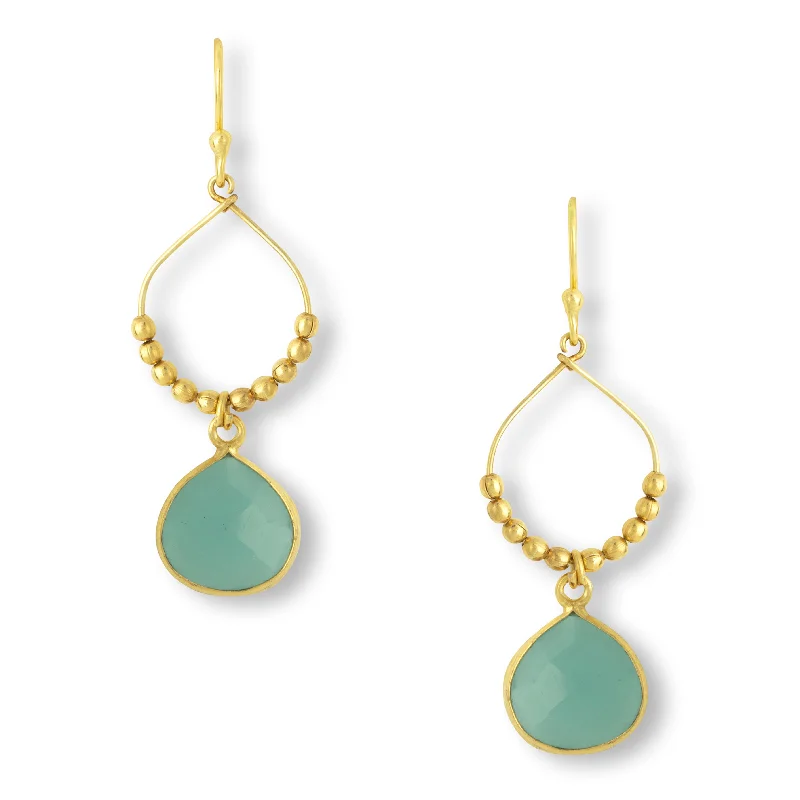 Best hoop earrings with butterfly motifs for a playful and whimsical appearance-Bay Reef Aqua Chalcedony Earrings