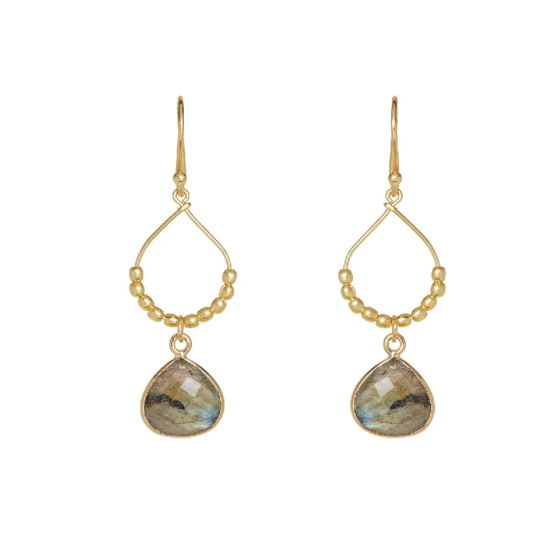 Best hoop earrings with snake chain details for a sleek and modern touch-Bay Reef Labradorite Earrings