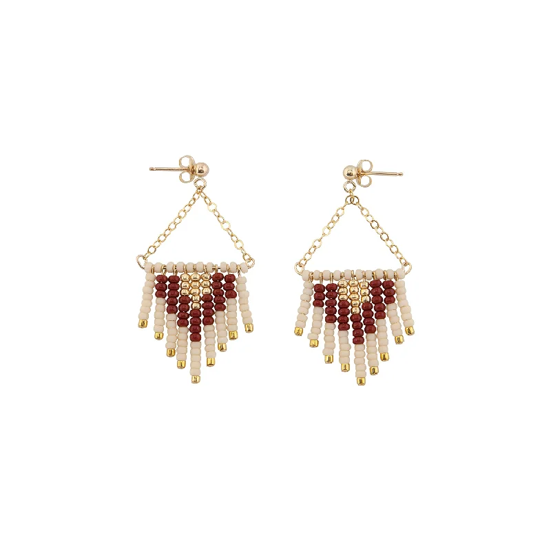 Hoop earrings with multi-tone finishes for a colorful and layered effect-Deco Earrings - PINK/BURGUNDY/GOLD