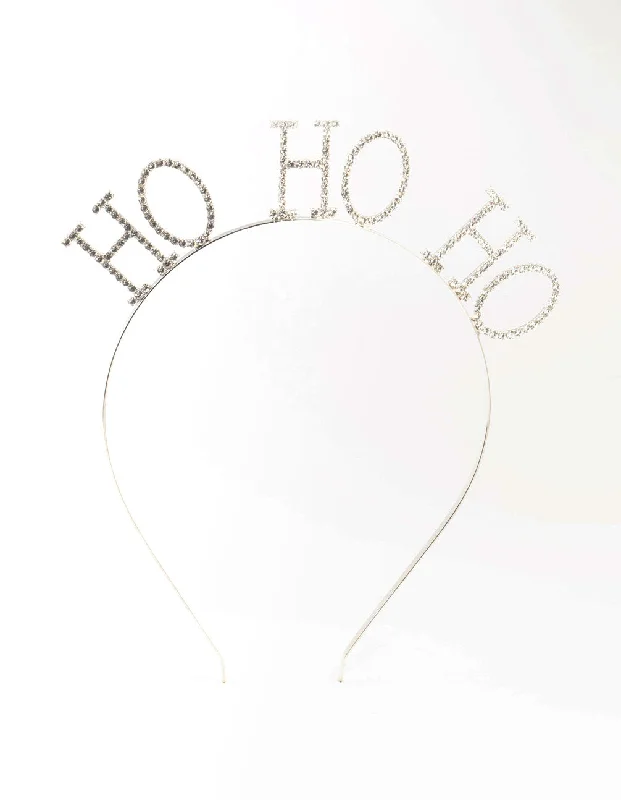 Hoop earrings with circle designs for a classic and timeless shape-Diamante Ho Ho Ho Rhodium Headband