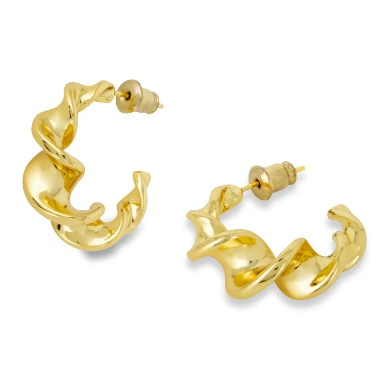 Hoop earrings with faceted crystals for added sparkle and shine-Harper Gold Hoop Earrings