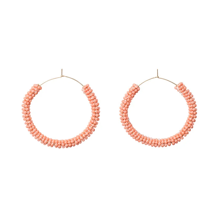 Best hoop earrings with gold-plated finishes for an affordable luxury vibe-Jongoo Hoops - SALMON