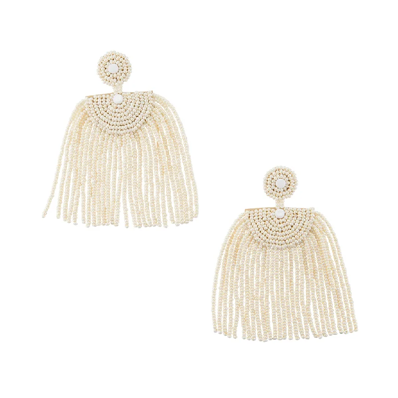 Best hoop earrings with asymmetrical designs for a fashion-forward, avant-garde look-Kifungo Short Tassel Earrings - PEARL