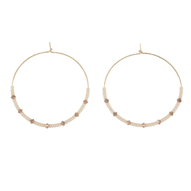 Hoop earrings with heart-shaped frames for a romantic and feminine look-Large Crystal Hoops - PINK