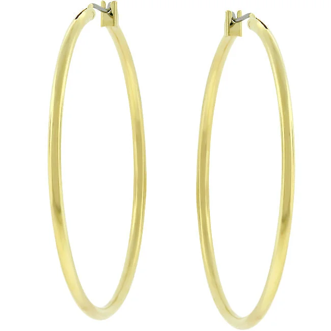 Best hoop earrings with vintage coins for a retro, antique-inspired style-LOVCIA Glamorous Oversized Golden Hoop Earrings