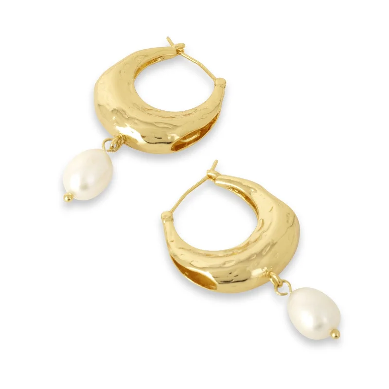 Hoop earrings with multi-tone finishes for a colorful and layered effect-Lindsey Freshwater Pearl Earrings