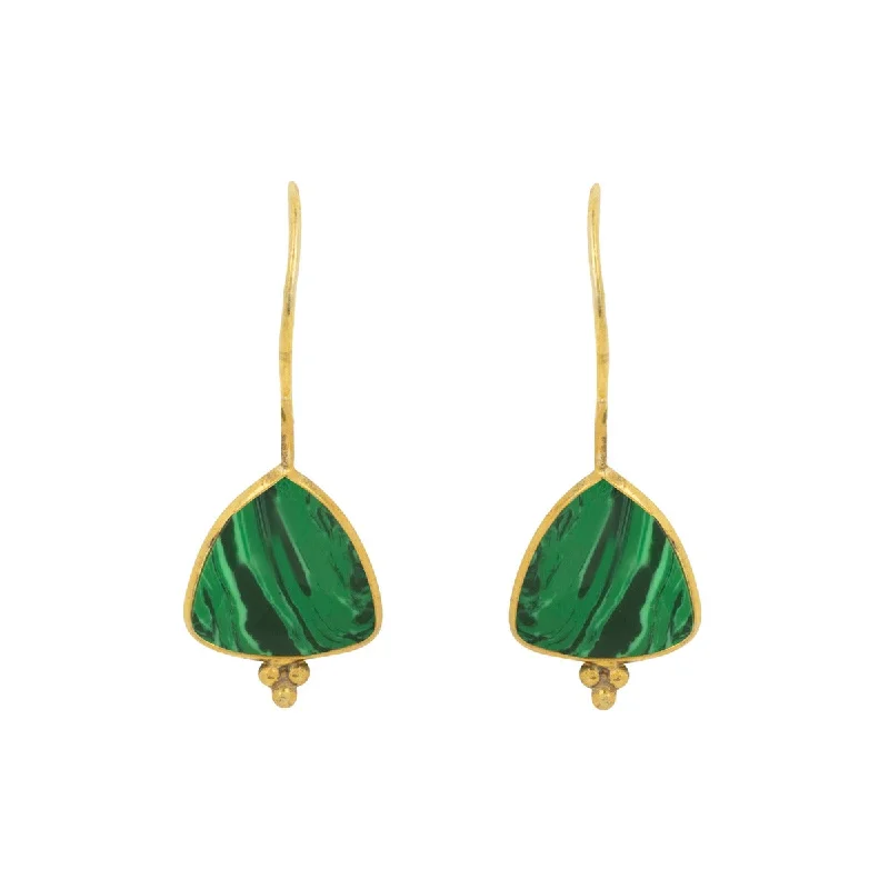 Hoop earrings with intricate designs for a unique and artistic appearance-Lola Malachite Earrings