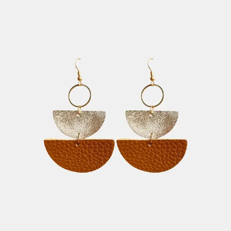 Best hoop earrings with braided leather for a rustic, stylish finish-LOVCIA Geometrical Shape Dangle Earrings