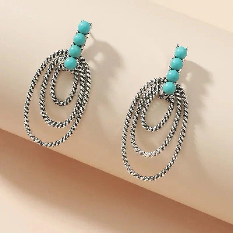 Hoop earrings with faceted crystals for added sparkle and shine-LOVCIA Global Breeze Ethereal Turquoise Dragonfly Earrings