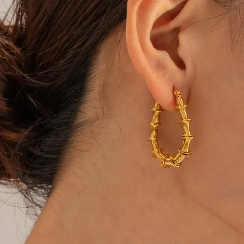 Best hoop earrings with asymmetrical designs for a fashion-forward, avant-garde look-LOVCIA Gold-Plated Stainless Steel Hoop Earrings