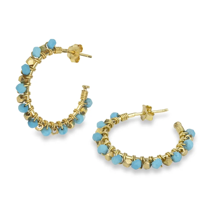 Best hoop earrings with oval shapes for a unique and elongated design-Mini Riva Turquoise Earrings