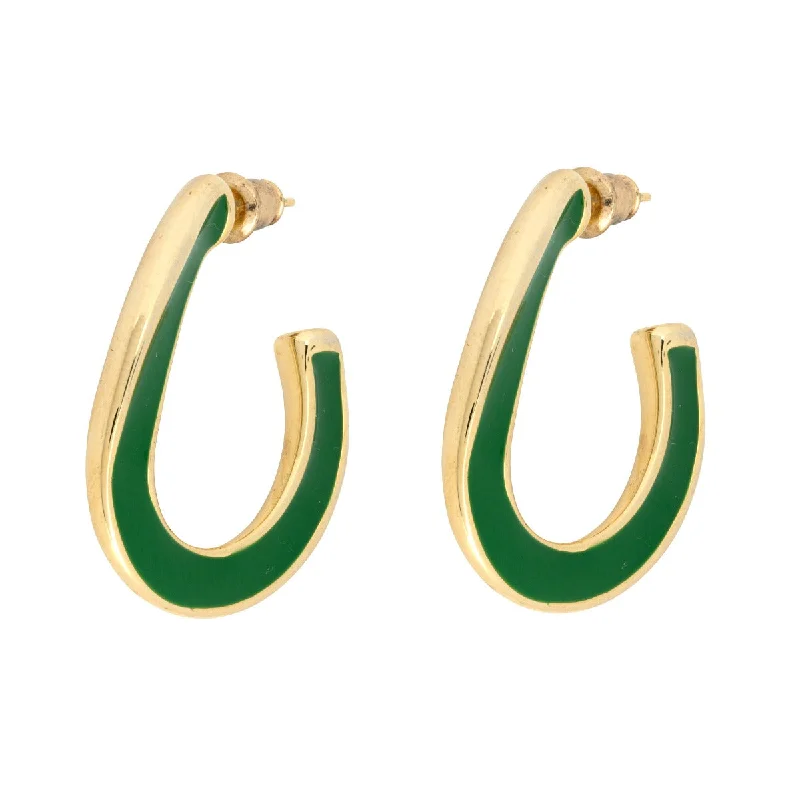 Hoop earrings with cut-out designs for a creative and lightweight effect-Monica Green Earrings