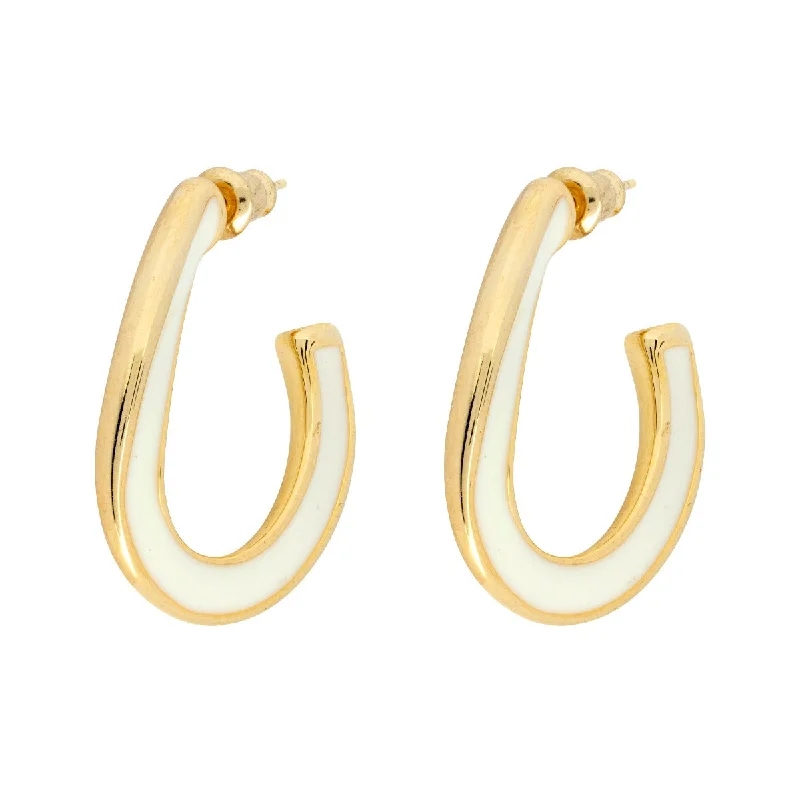 Hoop earrings with floral motifs for a feminine and nature-inspired look-Monica White Earrings