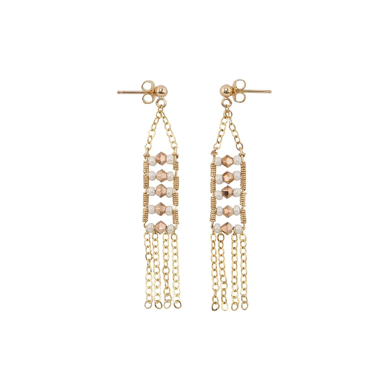 Hoop earrings with satin finishes for a smooth and elegant appearance-Olakira Earrings - PEARL