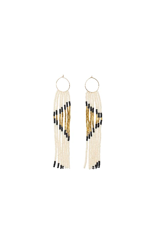 Best hoop earrings with intricate beaded details for a textured, stylish appearance-Pembetatu XS Hoop Earrings - PINK/GOLD/BLACK