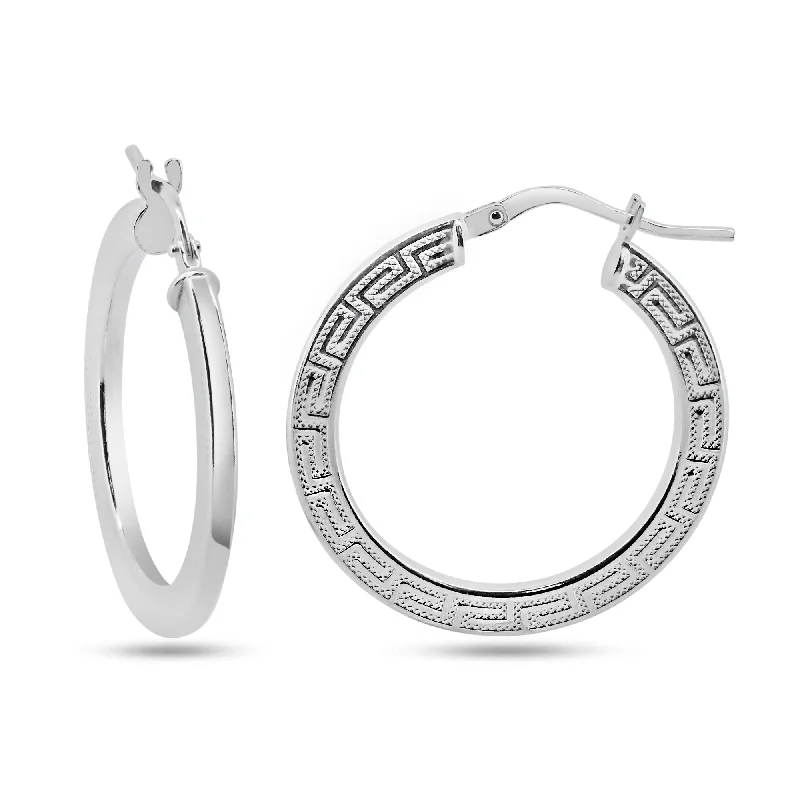 Hoop earrings with spiral designs for a dynamic and fluid look-925 Sterling Silver Basic Non Plated Silver 1.8mm Celtic Hoop Earrings - ARE00038