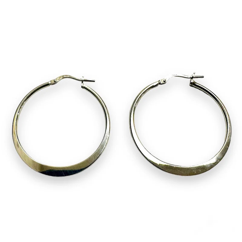 Hoop earrings with infinity loop designs for a continuous and eternal shape-Rhodium Plated 925 Sterling Silver Sterling Silver 1.5mm Hoop Latch Back Earrings - ARE00033RH