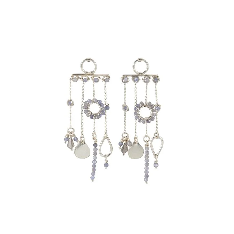 Best hoop earrings with intricate beaded details for a textured, stylish appearance-Silver Chandelier Tanzanite Earrings - TANZANITE/SILVER