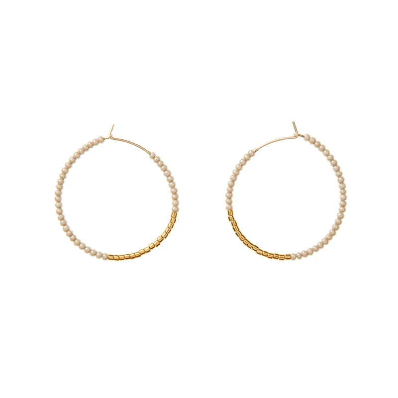 Lightweight hoop earrings for comfortable and all-day wear-Small Hoop Earrings - TAUPE/GOLD