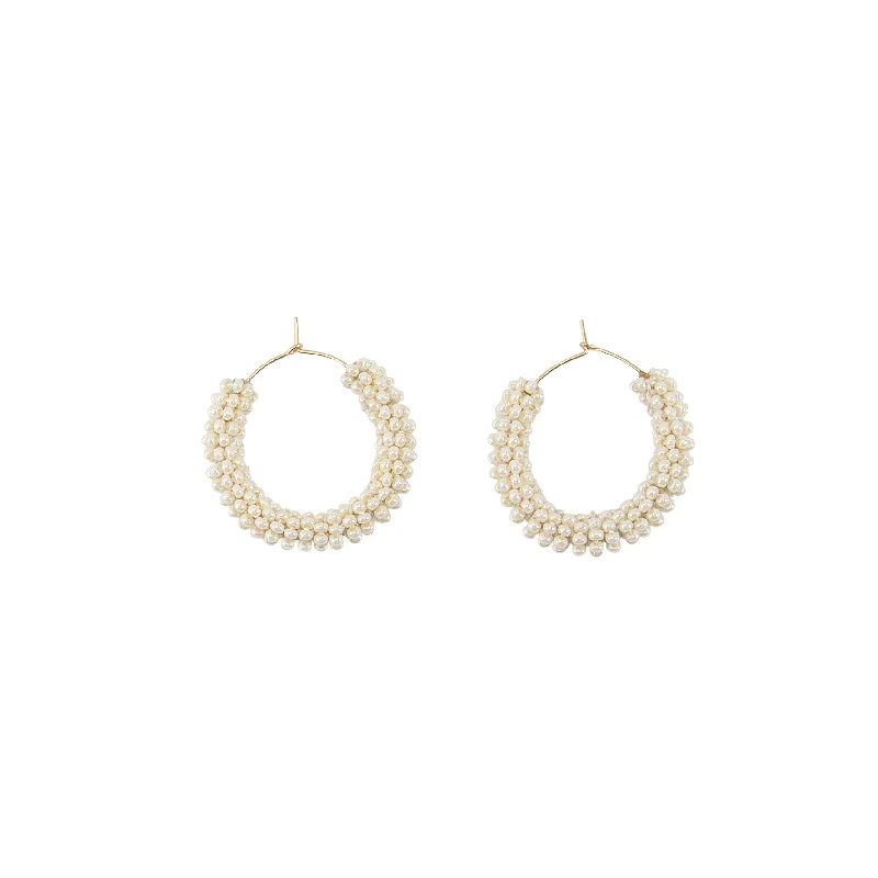 Best hoop earrings with stacked layers for a dimensional and bold look-Small Jongoo Earrings - PEARL